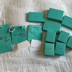 Various Tiffany & Co. Boxes, Bags, and Stationary